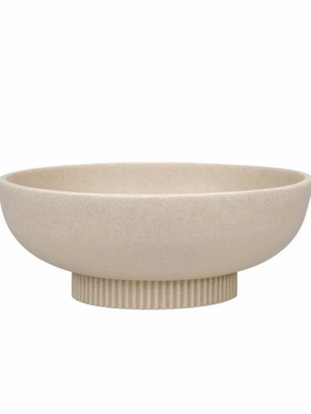 Neutral Beige Large Ceramic Pedestal Key & Fruit Bowl